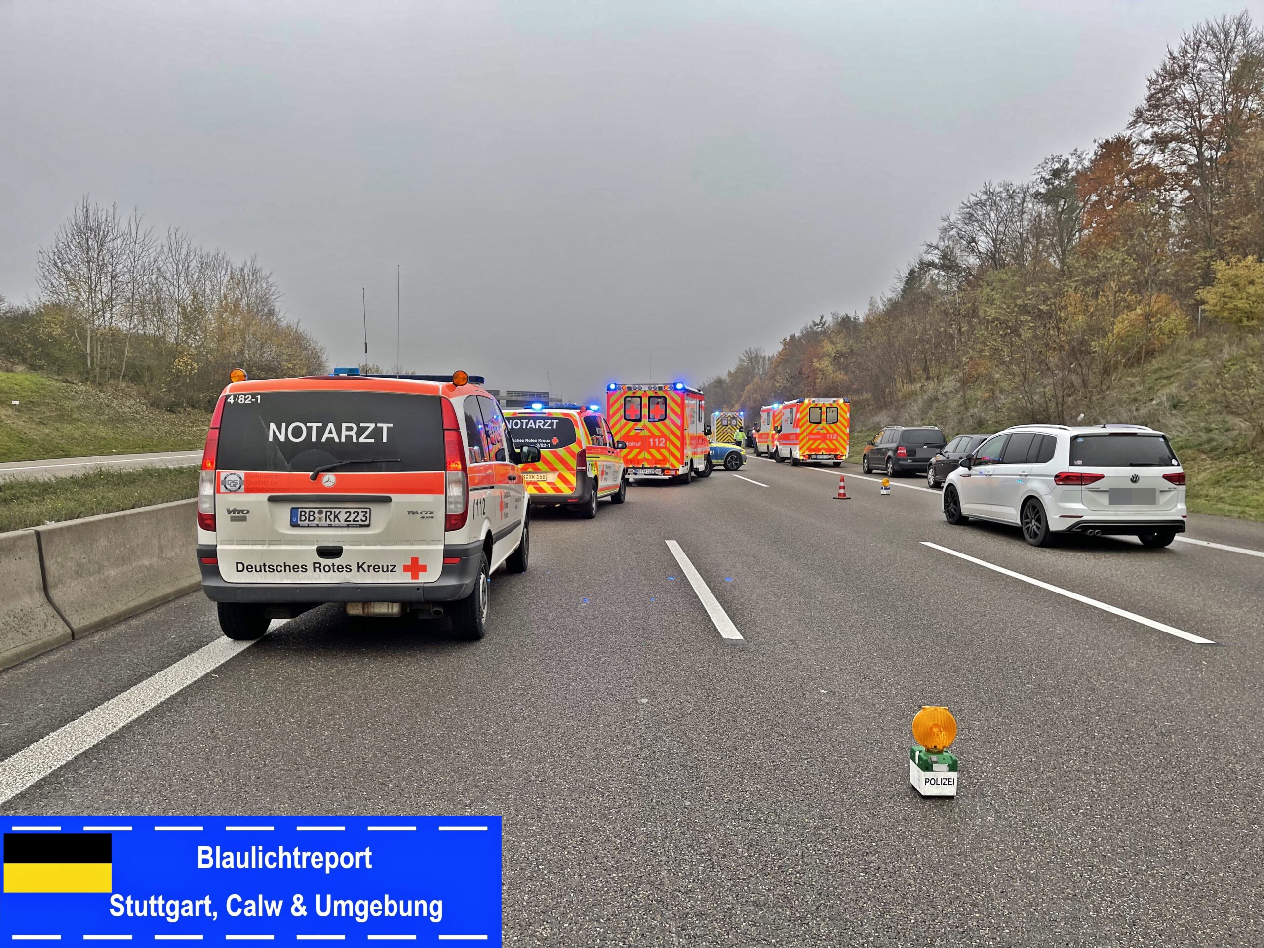 04.12.2022 – Rutesheim: Unfall auf der A8 mit 5 Verletzten