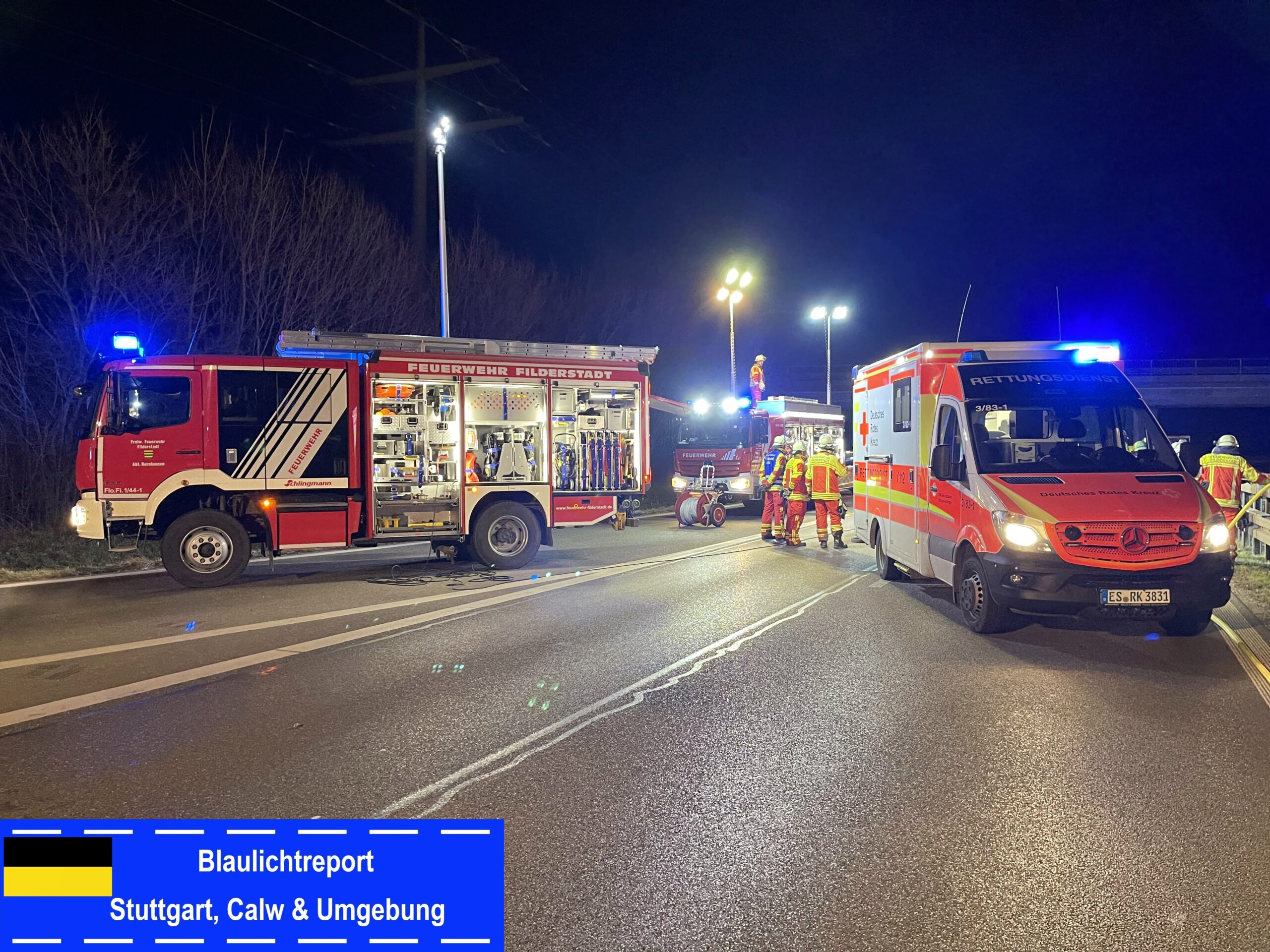 28.2.2023 – Leinfelden-Echterdingen (ES): B 27 nach Unfall voll gesperrt